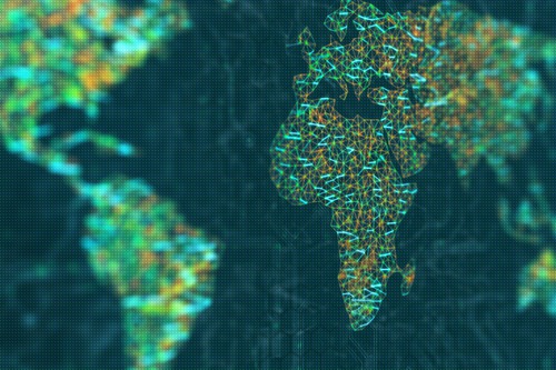 Submarine cable route reaching a coastal landing area