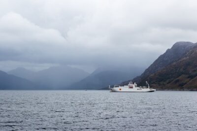 Orange Marine cable ship operating off the Scottish coast