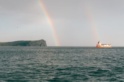 Cargo ship in Avacha Bay near Petropavlovsk-Kamchatsky