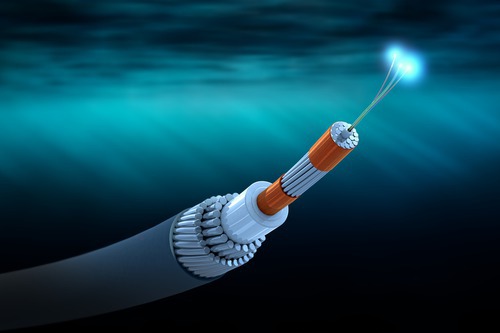 Cross-section of a submarine communications cable, illustrating the AmeriCan-1 licensing case