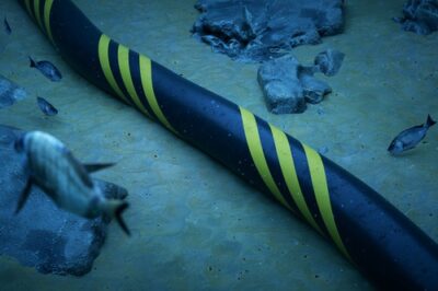 Undersea fiber-optic cable on the seabed, illustrating the AWS StaONuk system