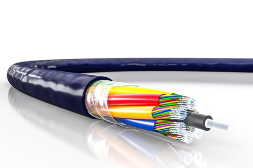 Illustrative cutaway view of a fibre-optic cable; not the planned Midgard subsea system