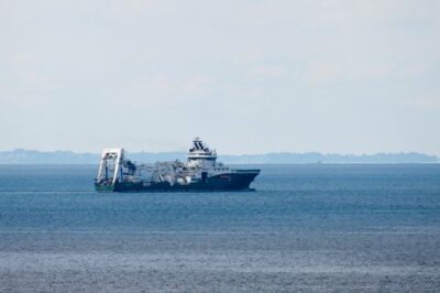Illustrative subsea construction vessel Havila Phoenix off France; not an SJC2 repair vessel